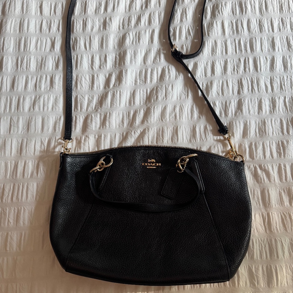 Black Leather Coach Crossbody purse